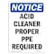 Signmission OSHA Notice Sign, Acid Cleaner Proper PPE Required, 5in X 3.5in Decal, 3.5" W, 5" H, Portrait OS-NS-D-35-V-10042 - alternate 1